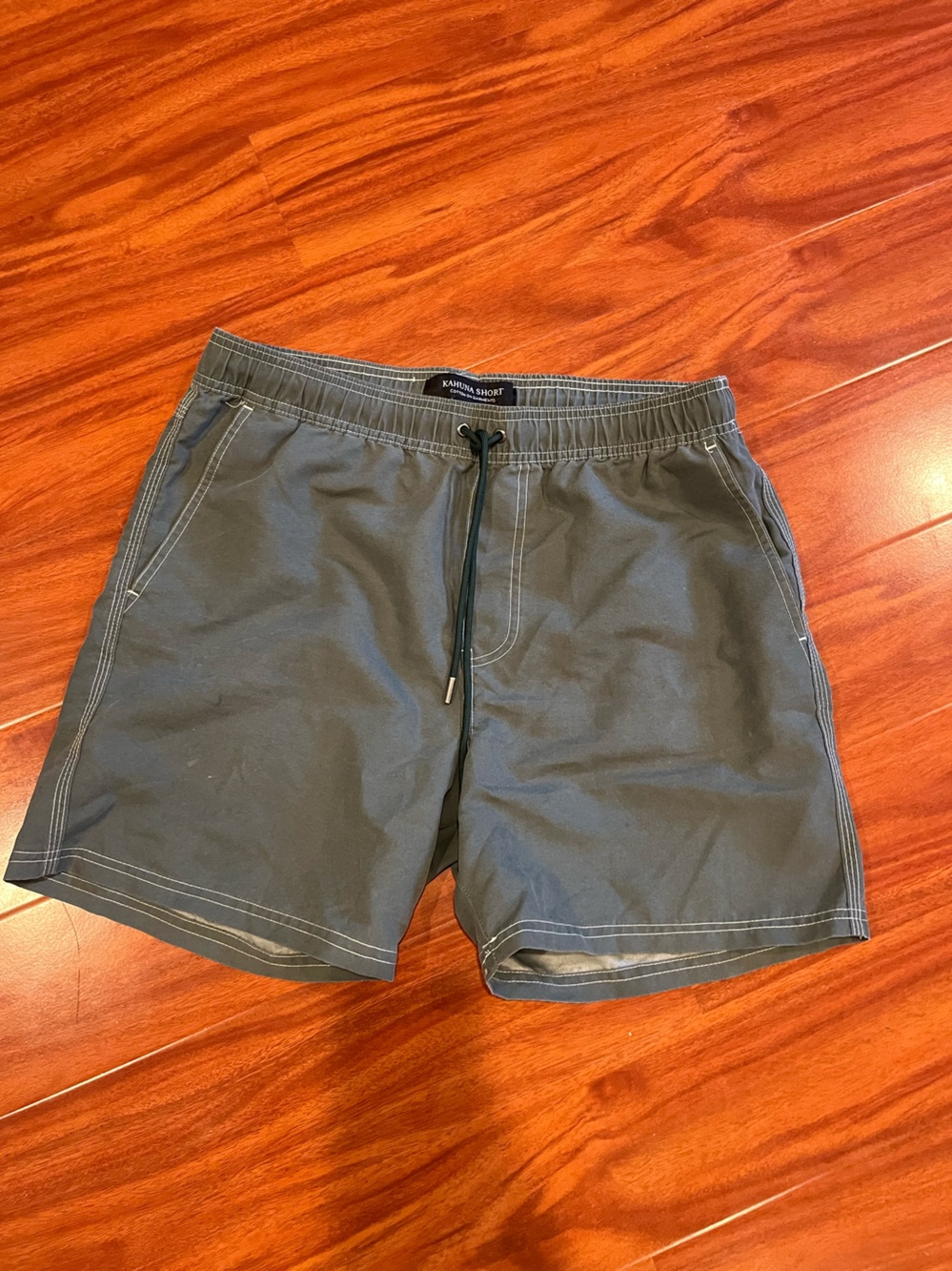 Men's Swim Shorts Dark Green with Drawstring Size Medium